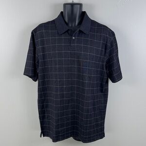 ✨3/$25✨ Van Heusen Black Grid Pattern Polo Shirt - L